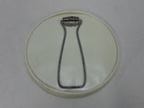 Original German Foldable Round Shaving Mirror, White Celluloid