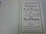 1933 German New Testament Protestant Bible with Psalms (1937 Inscription)