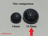 Repro Soviet Large 21.5mm Buttons - Black Anodized