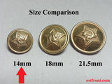 Repro Soviet 14mm Tunic Buttons - Brass